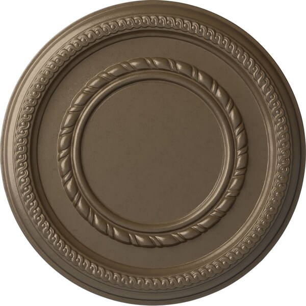 Ekena Millwork Federal Roped Small Ceiling Medallion (Fits Canopies up to 6"), 12 5/8"OD x 1 1/8"P, Warm Silver CM12FEWSS - main
